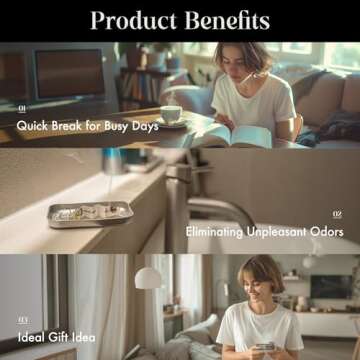 OPTATUM Paper Incense - 48pcs with Vintage Tin Case, Housewarming Gift for New Home Scented, Quick Usage & Long-Lasting Fragrance, Eliminating Bathroom, Kitchen, Pet Odors - Peaceful Serenade