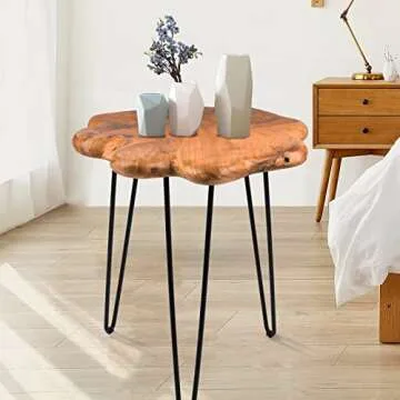 Unique Live Edge Side Table for Home Decor