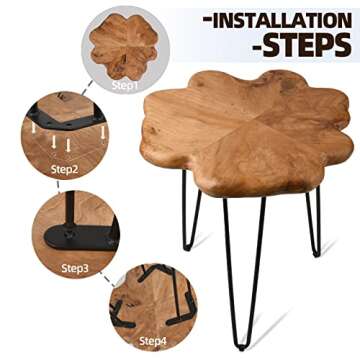 Unique Live Edge Side Table for Home Decor