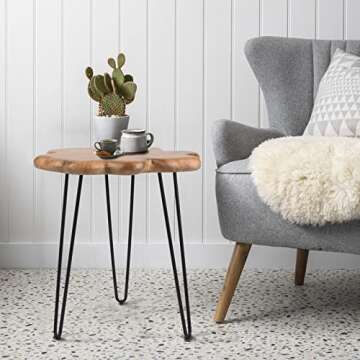 Unique Live Edge Side Table for Home Decor