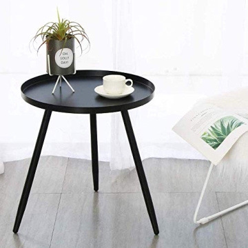 Stylish and Durable Tray Metal Round Side End Table