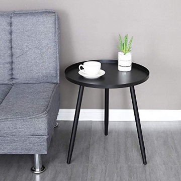 Stylish and Durable Tray Metal Round Side End Table