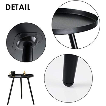 Stylish and Durable Tray Metal Round Side End Table