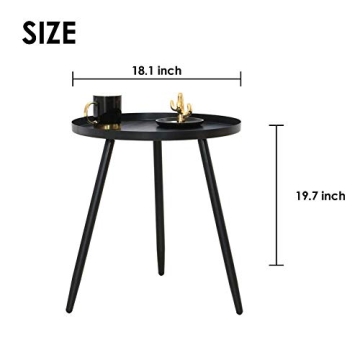 Stylish and Durable Tray Metal Round Side End Table