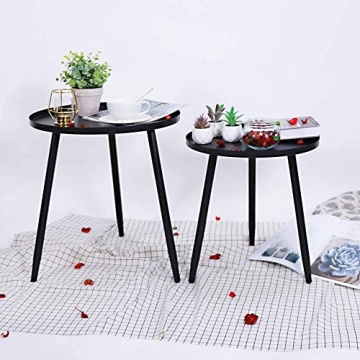 Stylish and Durable Tray Metal Round Side End Table