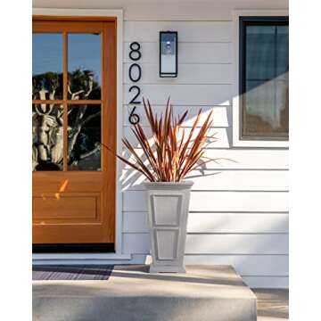 Veradek Brixton Series Tall Plastic Planter - Large Outdoor Planter for Front Porch | Crack Resistant All-Weather Use | Classic Estate Design for Tall Plants, Flowers, Trees