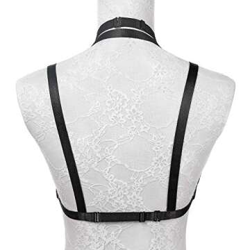 JELINDA Body Harness Bra for Women: Sexy Women Harness Cage Bra Open Cup Bra Punk Gothic Style Strappy Bralette