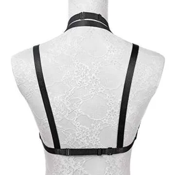 JELINDA Body Harness Bra for Women: Sexy Women Harness Cage Bra Open Cup Bra Punk Gothic Style Strappy Bralette