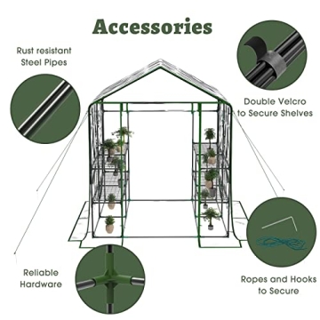 BLUU Greenhouse Portable Indoor Outdoor Mini Gardening