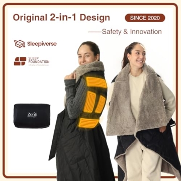 ZonLi Portable Heated Blanket for All Ages and Seasons