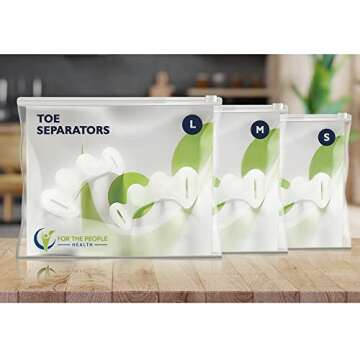 Toe Separators for Foot Alignment- Strengthening and Balance- For Hammertoes, Bunions, Plantar Fasci...