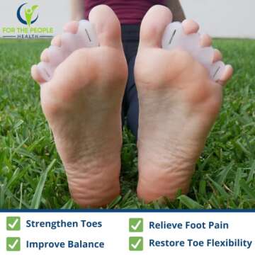 Toe Separators for Foot Alignment- Strengthening and Balance- For Hammertoes, Bunions, Plantar Fasciitis, Hallux Valgus – Spreaders- Size Large (1 pair)