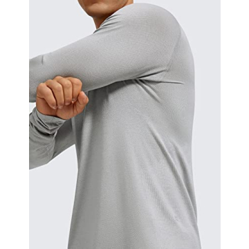 CRZ YOGA Men's Seamless Long Sleeve Tee for Fitness Enthusiasts
