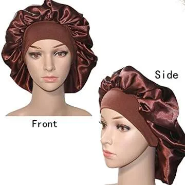 VEYRNEIC Silky Satin Hair Bonnet with Storage Bag