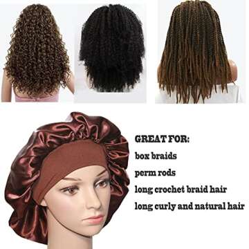 VEYRNEIC Silky Satin Hair Bonnet with Storage Bag