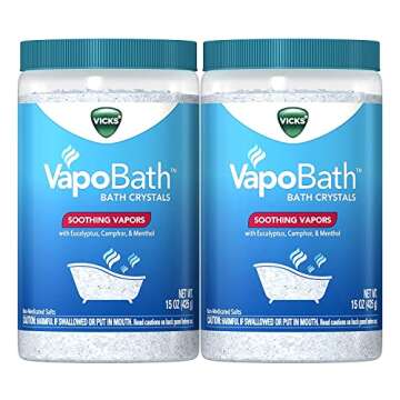 Vicks 15 OZ Menthol Bath Salt for Sinus Relief Duo