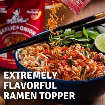 MaeMai 3-PACK - MaeMai Chili Crisp (MEDIUM HOT Spice) - Spicy Umami Onion & Garlic Flakes - All-Purpose Seasoning, Topper | Chili oil WITHOUT THE OIL. Crunchy condiment for rice seasoning, ramen topping | 3 x 2.65 oz