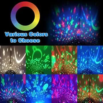 Hesento Night Light for Kids, Night Light & Star Projector, 360 Rotating Kids Night Light, 8 Lighting Modes Star Lights for Bedroom Party Birthday Chirstmas Gifts