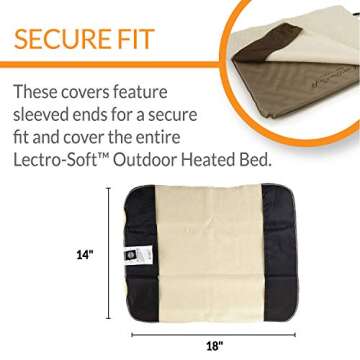 K&H Pet Products Lectro-Soft Outdoor Heated Cat Bed Replacement Cover, Fits K&H Lectro-Soft Small Be...