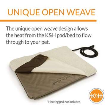 K&H Pet Products Lectro-Soft Outdoor Heated Cat Bed Replacement Cover, Fits K&H Lectro-Soft Small Beds (Heated Bed Sold Separately), Machine Washable Soft Fleece Cover - 18 X 14in