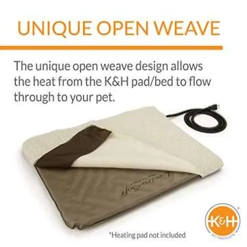 K&H Pet Products Lectro-Soft Outdoor Heated Cat Bed Replacement Cover, Fits K&H Lectro-Soft Small Beds (Heated Bed Sold Separately), Machine Washable Soft Fleece Cover - 18 X 14in