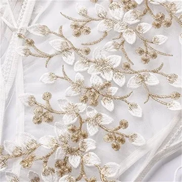 Lilosy Sexy Lace Up Floral Embroidered Bodysuit