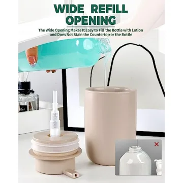 BosilunLife Matte Khaki Ceramic Soap Dispenser for Kitchen