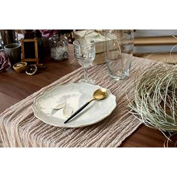 DekorFentezyKiev Table Runner 25x170 inches Cheesecloth Tablecloth for Romantic Wedding Rustic Boho Style Natural Elegant Gauze Decor (Rose Gold)