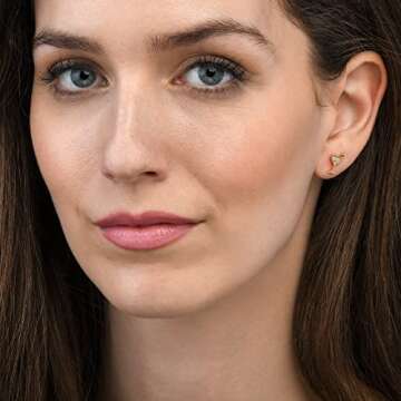 Diamond Treats Small Cocktail Glass Earrings in Gold Plated 925 Sterling Silver, Simple Mini Cocktai...