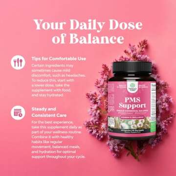 Advanced PMS Support Supplement for Women - Multibenefit Relief Complex Low Energy Mood Period Cramp...