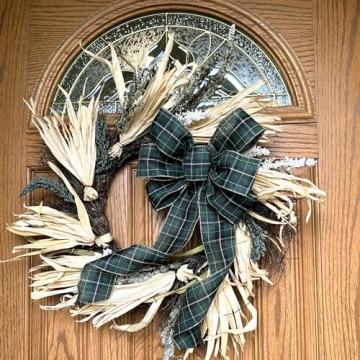Green Black Plaid Wreath Bow - Perfect for Any Occasion