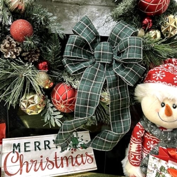 Green Black Plaid Wreath Bow - Perfect for Any Occasion