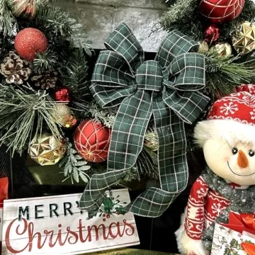 Green Black Plaid Wreath Bow - Perfect for Any Occasion
