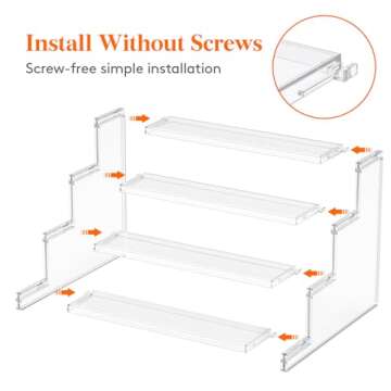 Lifewit 4 Tier Clear Cupcake Stand, 12 Inch Display Shelf for Cupcake, Desserts, Figurines, Perfumes...