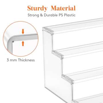 Lifewit 4 Tier Clear Cupcake Stand, 12 Inch Display Shelf for Cupcake, Desserts, Figurines, Perfumes, Display Risers Stand for Holiday, Birthday, Wedding Party Decor, 2-Pack