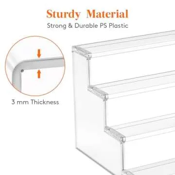 Lifewit 4 Tier Clear Cupcake Stand, 12 Inch Display Shelf for Cupcake, Desserts, Figurines, Perfumes, Display Risers Stand for Holiday, Birthday, Wedding Party Decor, 2-Pack