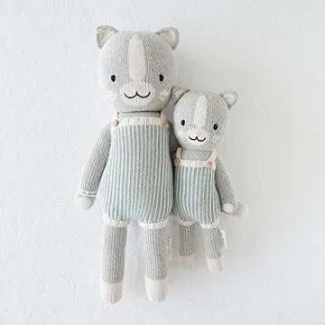 cuddle + kind Dylan The Kitten Little 13" Hand-Knit Doll – 1 Doll = 10 Meals, Fair Trade, Heirloom Quality, Handcrafted in Peru, 100% Cotton Yarn