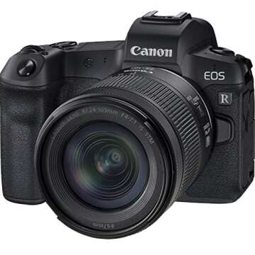 Alfts Variety Canon int. EOS R Mirrorless Digital Camera with 24 105mm f 4 7.1 Lens Bundle 128GB Memory Case Filters Tripod (24pc Bundle)