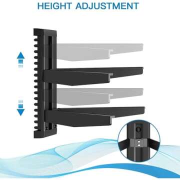 PERLESMITH Floating AV Shelf Double Wall Mount TV Shelf - Holds up to 17.6lbs - DVD DVR Component Shelf - Perfect for Xbox, Projector, WiFi Router, Game Console and Cable Box, PSDSK2