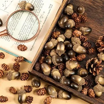 Syhood 200 Pieces Pine Cone and Acorn Set for Autumn Decor