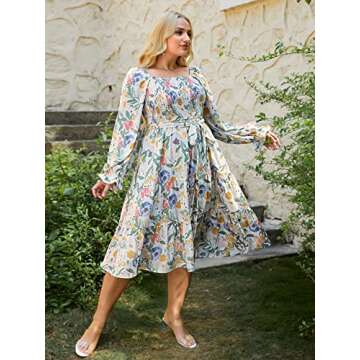 Amegoya Women's Plus Size Floral Midi Dress For All Occasions