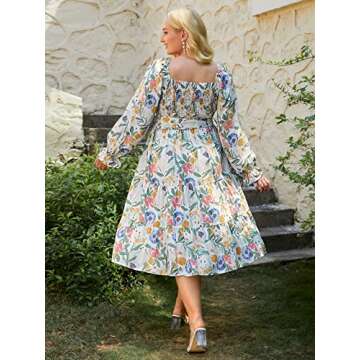 Amegoya Women's Plus Size Floral Midi Dress For All Occasions
