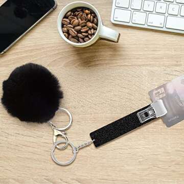 Card Puller Grabber Acrylic Credit ATM Black Card Grabber Keychain for Long Nails Keychain Long Nail...