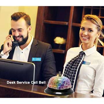 WEKOIL Call Bell Floral Desk Service Bell Customer Ding Bell for Restaurant Hotel Room Kitchen Party...
