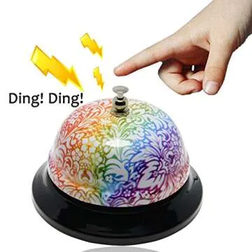 WEKOIL Call Bell Floral Desk Service Bell Customer Ding Bell for Restaurant Hotel Room Kitchen Party Office Elderly Teachers Chef Large Flower Bell,3.35 inch