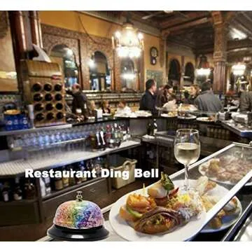 WEKOIL Call Bell Floral Desk Service Bell Customer Ding Bell for Restaurant Hotel Room Kitchen Party Office Elderly Teachers Chef Large Flower Bell,3.35 inch