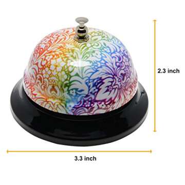 WEKOIL Call Bell Floral Desk Service Bell Customer Ding Bell for Restaurant Hotel Room Kitchen Party Office Elderly Teachers Chef Large Flower Bell,3.35 inch
