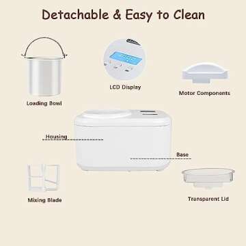 KUMIO 1.2-Quart Automatic Ice Cream Maker with Compressor, No Pre-freezing, 4 Modes Frozen Yogurt Machine with LCD Display & Timer, Electric Sorbet Maker Gelato Maker, Keep Cool Function