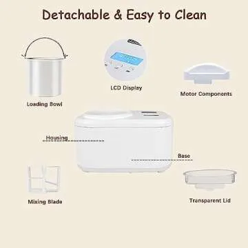 KUMIO 1.2-Quart Automatic Ice Cream Maker with Compressor, No Pre-freezing, 4 Modes Frozen Yogurt Machine with LCD Display & Timer, Electric Sorbet Maker Gelato Maker, Keep Cool Function