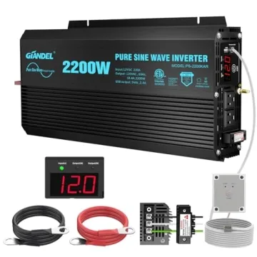 GIANDEL 2200W Pure Sine Wave Power Inverter for RVs Truck Boat Off Grid Emergency with 3 Year Warran...